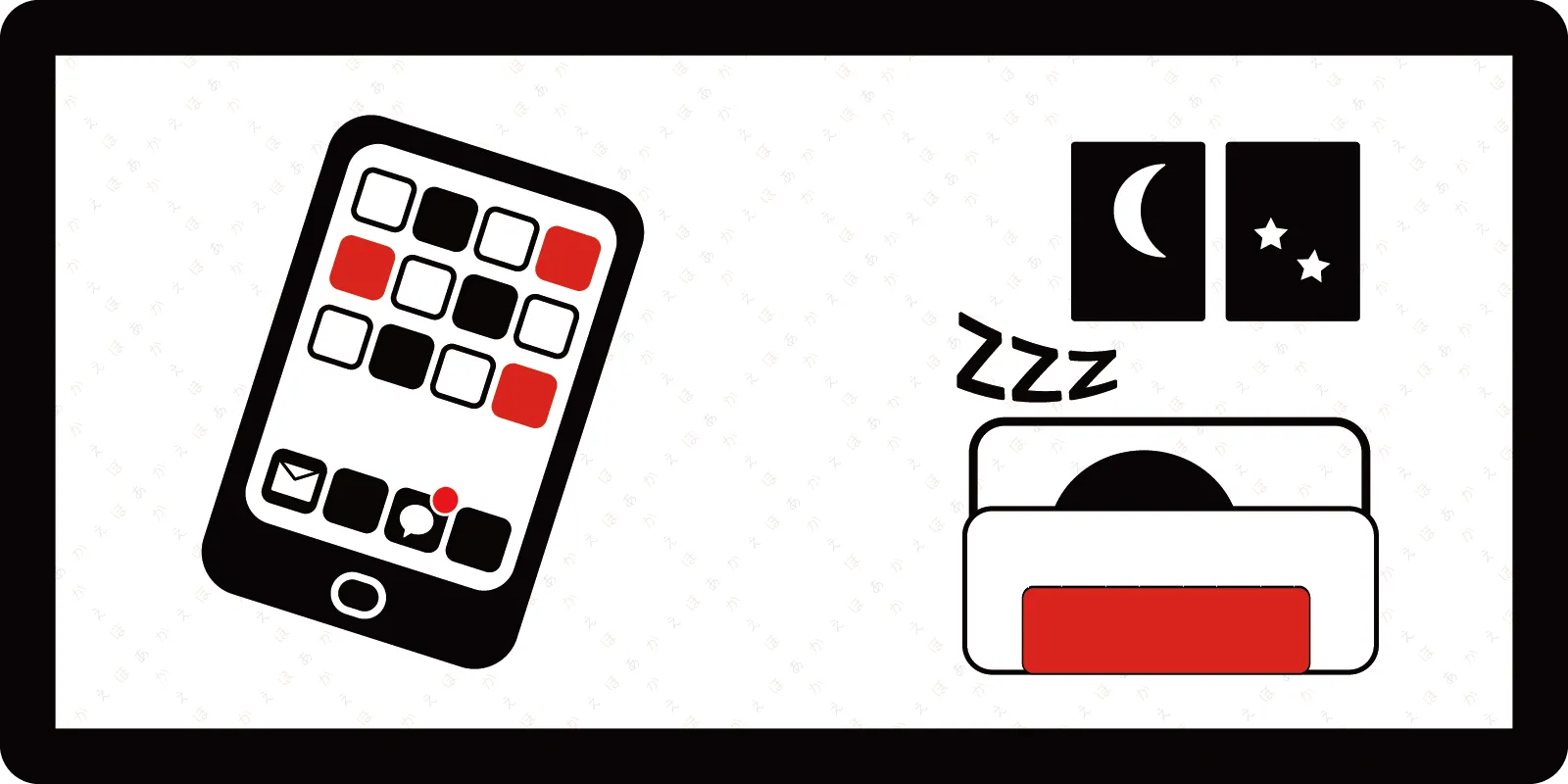 すまほを　ちぇっく<br>
<br>
おやすみなさい<br>
<br>
<br>
（実際の絵本には文字はありません。）